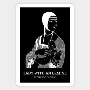 Lady with an ermine (white version) Sticker